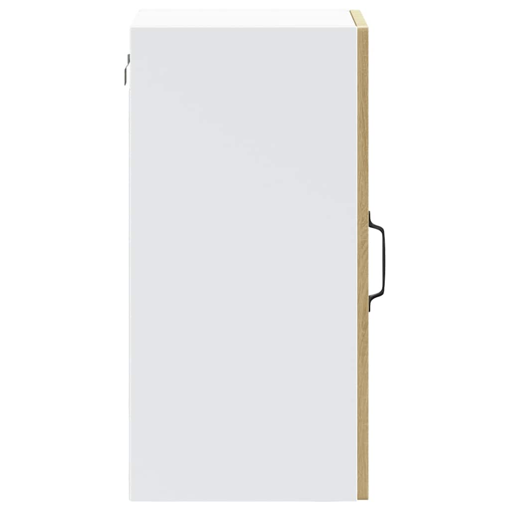 Kitchen wall cabinet with glass door Kalmar Sonoma oak wood material