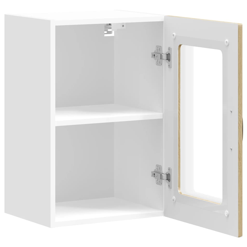 Kitchen wall cabinet with glass door Kalmar Sonoma oak wood material