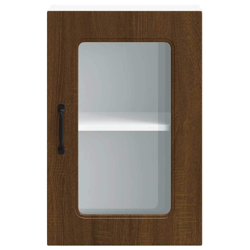 Kitchen wall cabinet with glass door Kalmar Brown Oak look