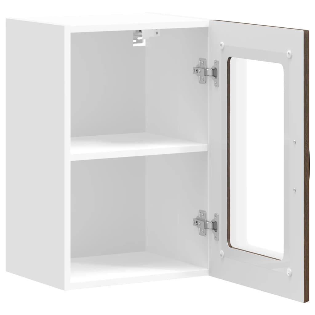 Kitchen wall cabinet with glass door Kalmar Brown Oak look