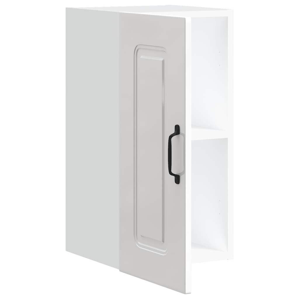 Kitchen wall cabinet Kalmar high-gloss white wood material