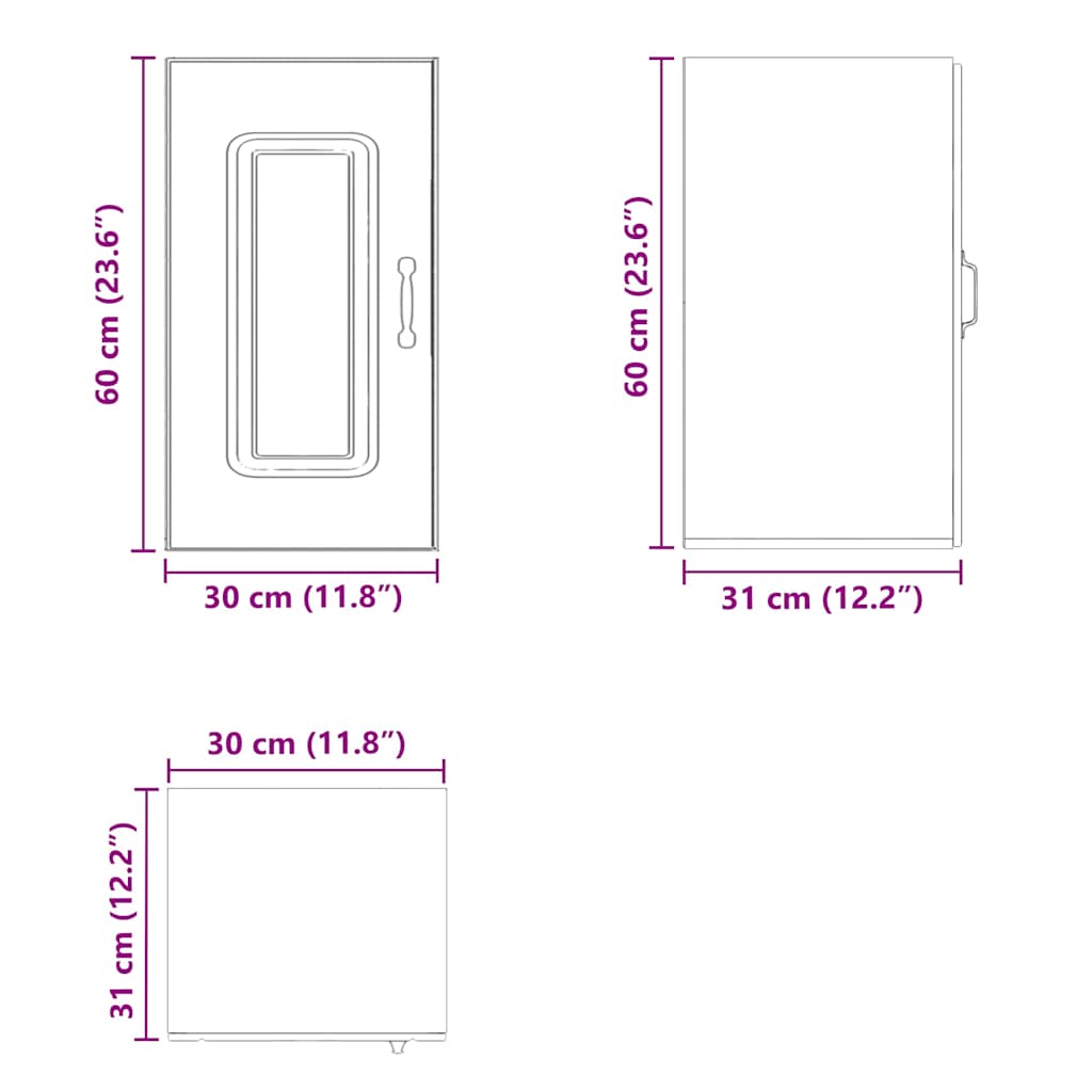 Kitchen wall cabinet Kalmar high-gloss white wood material