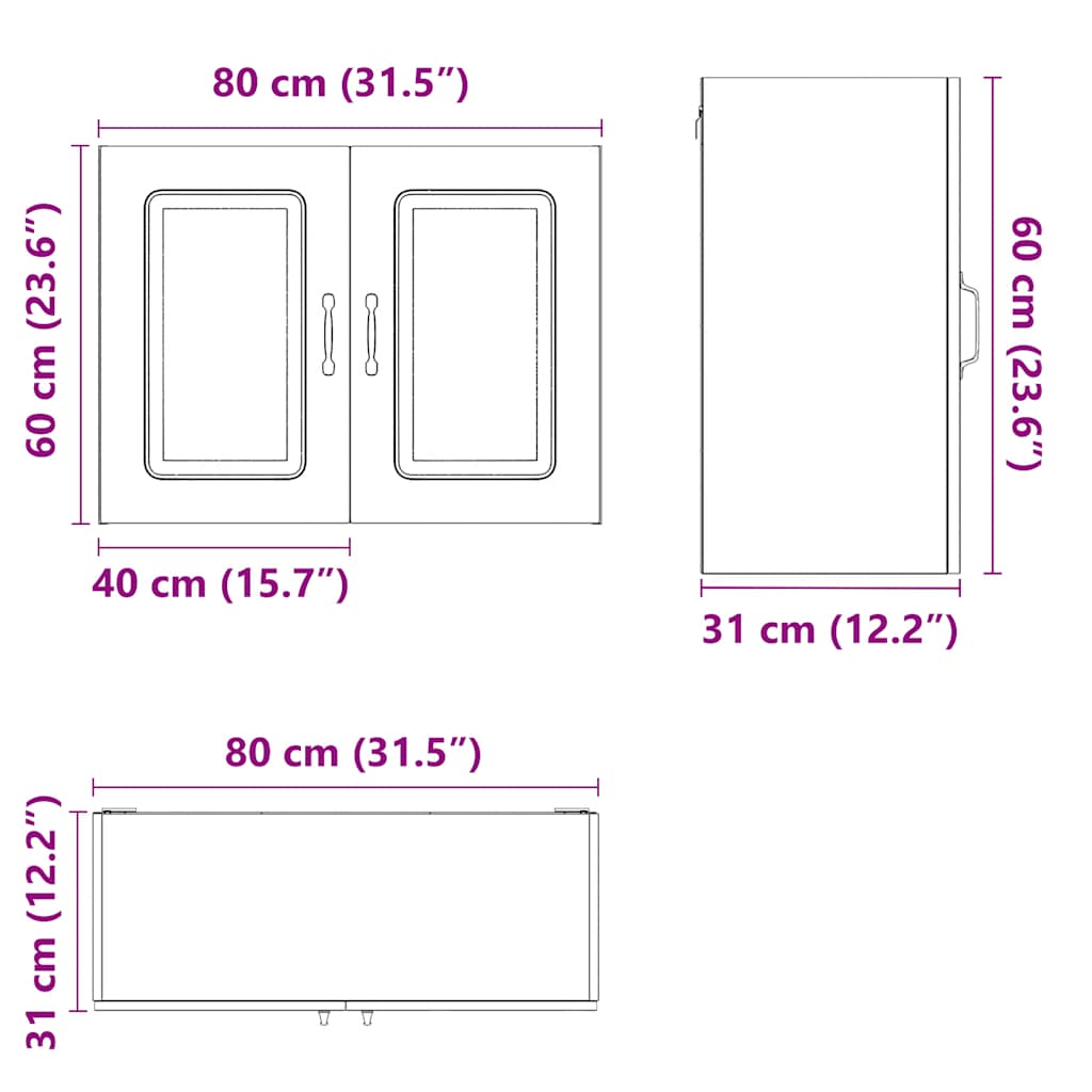 Kitchen wall cabinet Kalmar Grey Sonoma wood material