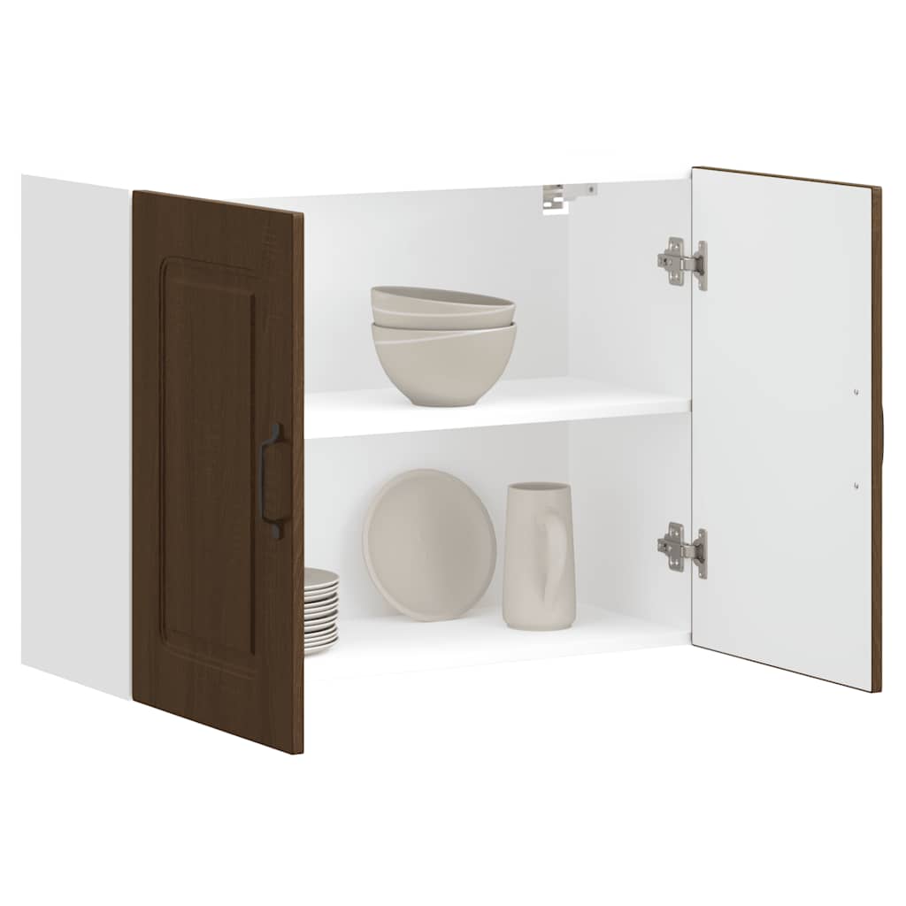 Kitchen wall cabinet Kalmar Brown oak look wood material