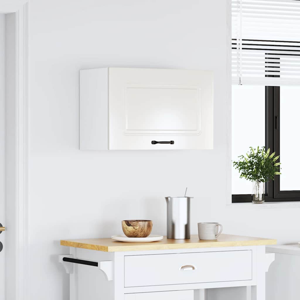 Kitchen wall cabinet Kalmar high-gloss white wood material