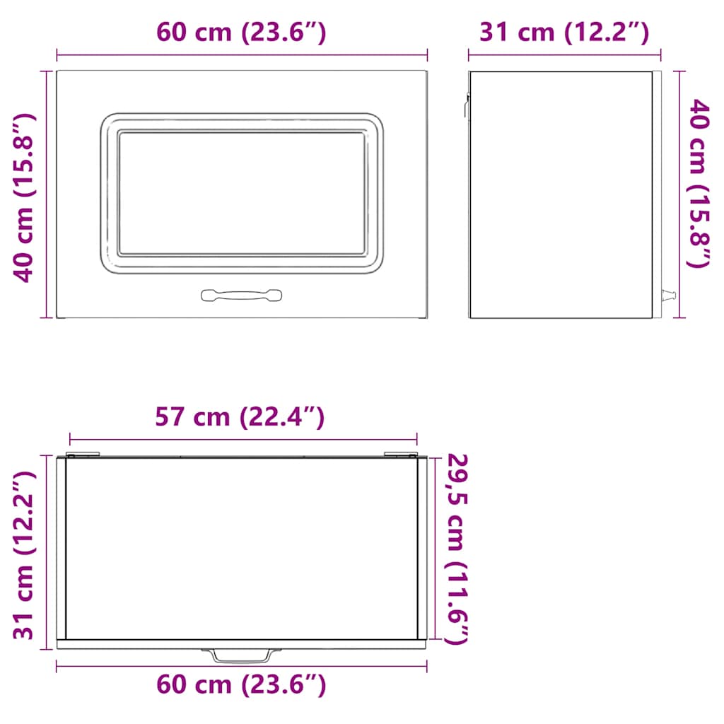 Kitchen wall cabinet Kalmar high-gloss white wood material