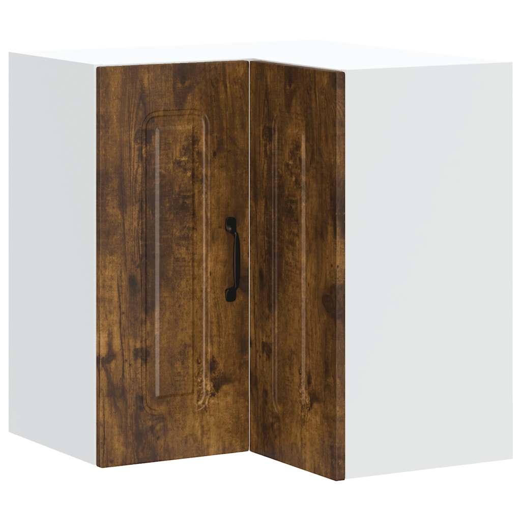 Kitchen corner wall cabinet Kalmar smoked oak wood material
