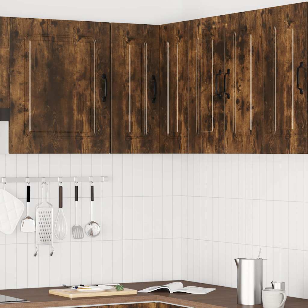 Kitchen corner wall cabinet Kalmar smoked oak wood material