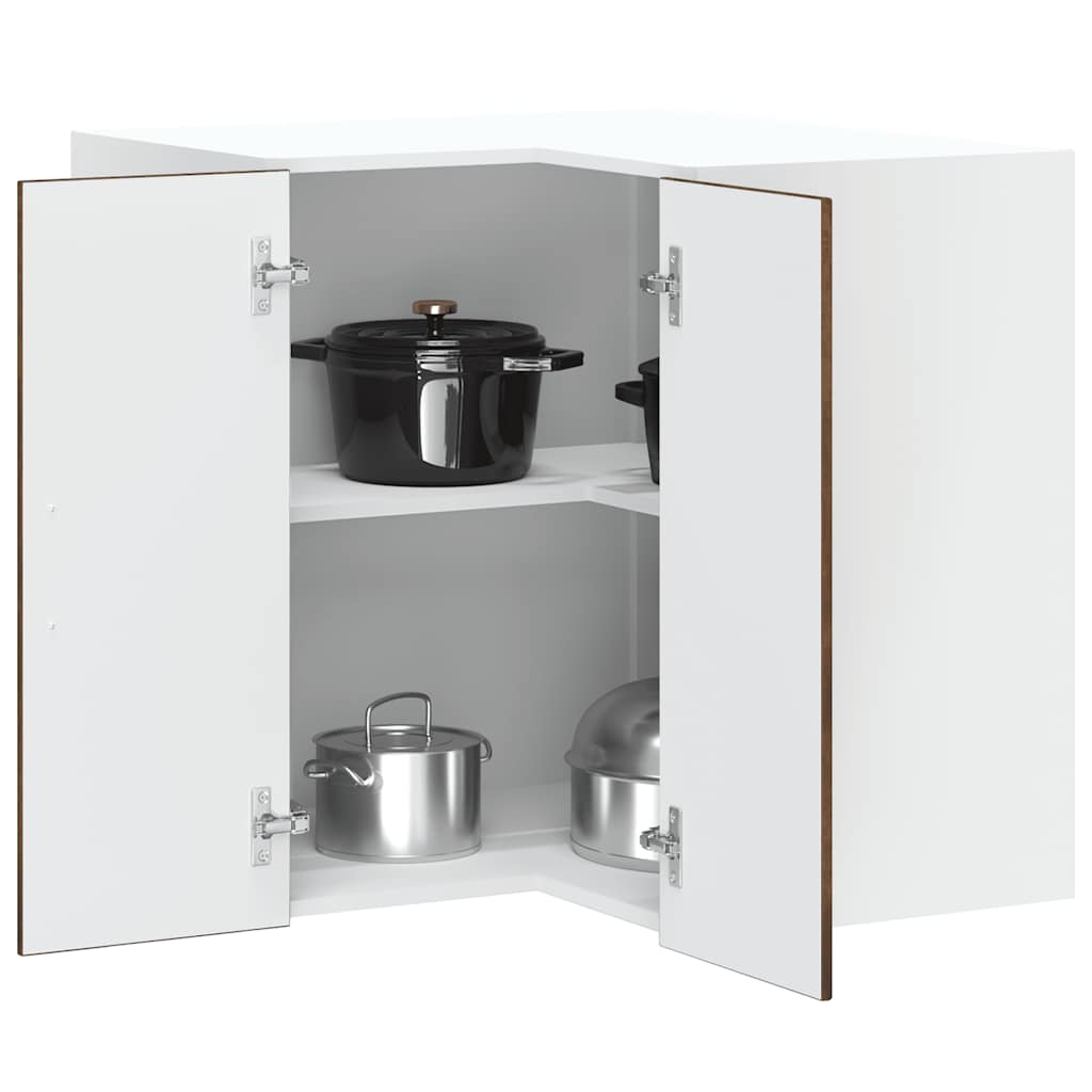 Kitchen corner wall cabinet Kalmar smoked oak wood material