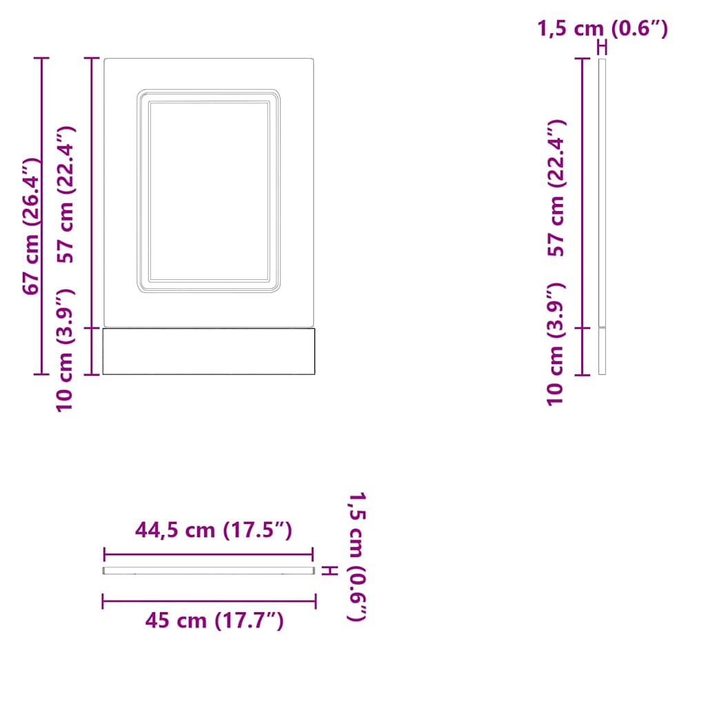 Dishwasher panel Kalmar smoked oak 45x1.5x67 cm