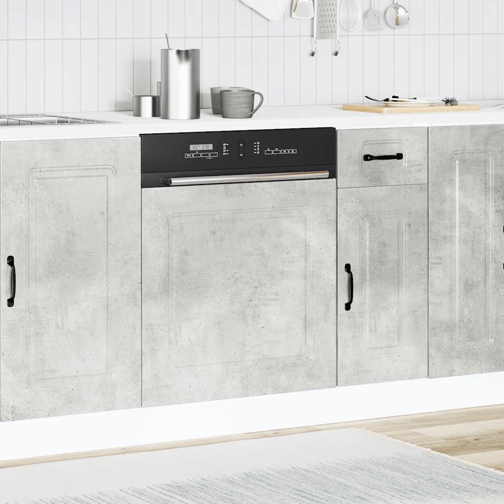 Dishwasher panel Kalmar concrete grey 60x1.5x67cm wood material