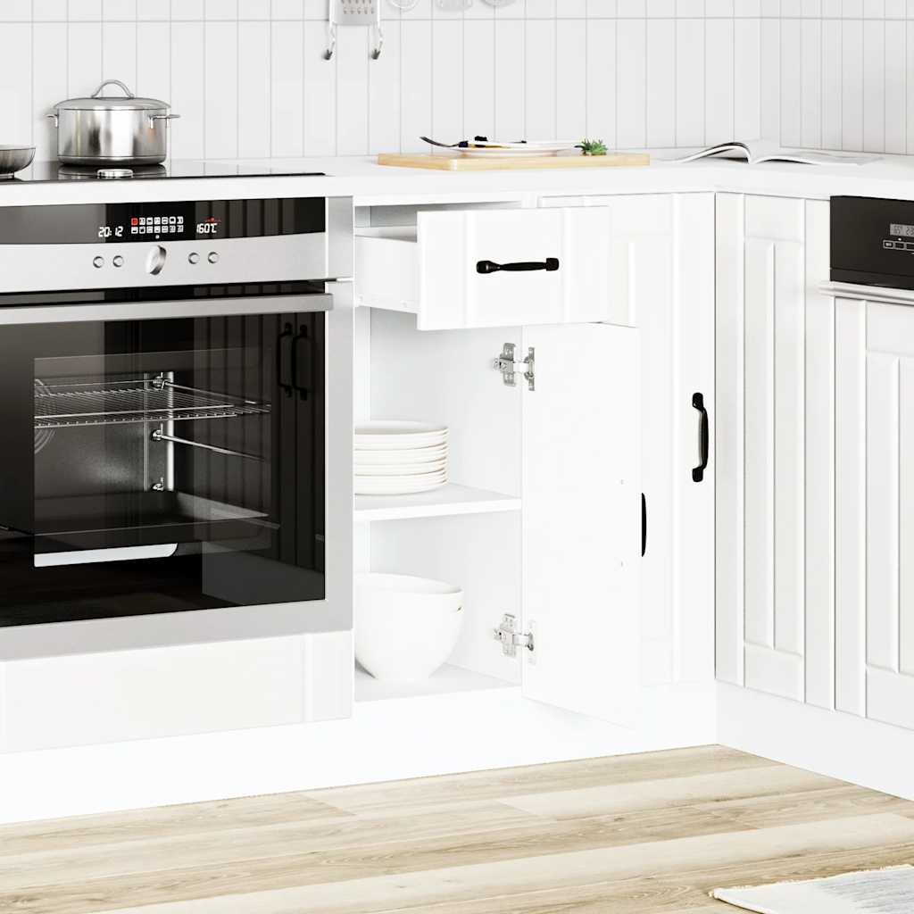 Kitchen Base Cabinet Lucca White Wood Material