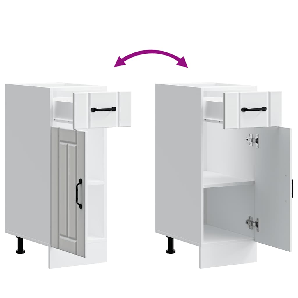 Kitchen Base Cabinet Lucca White Wood Material