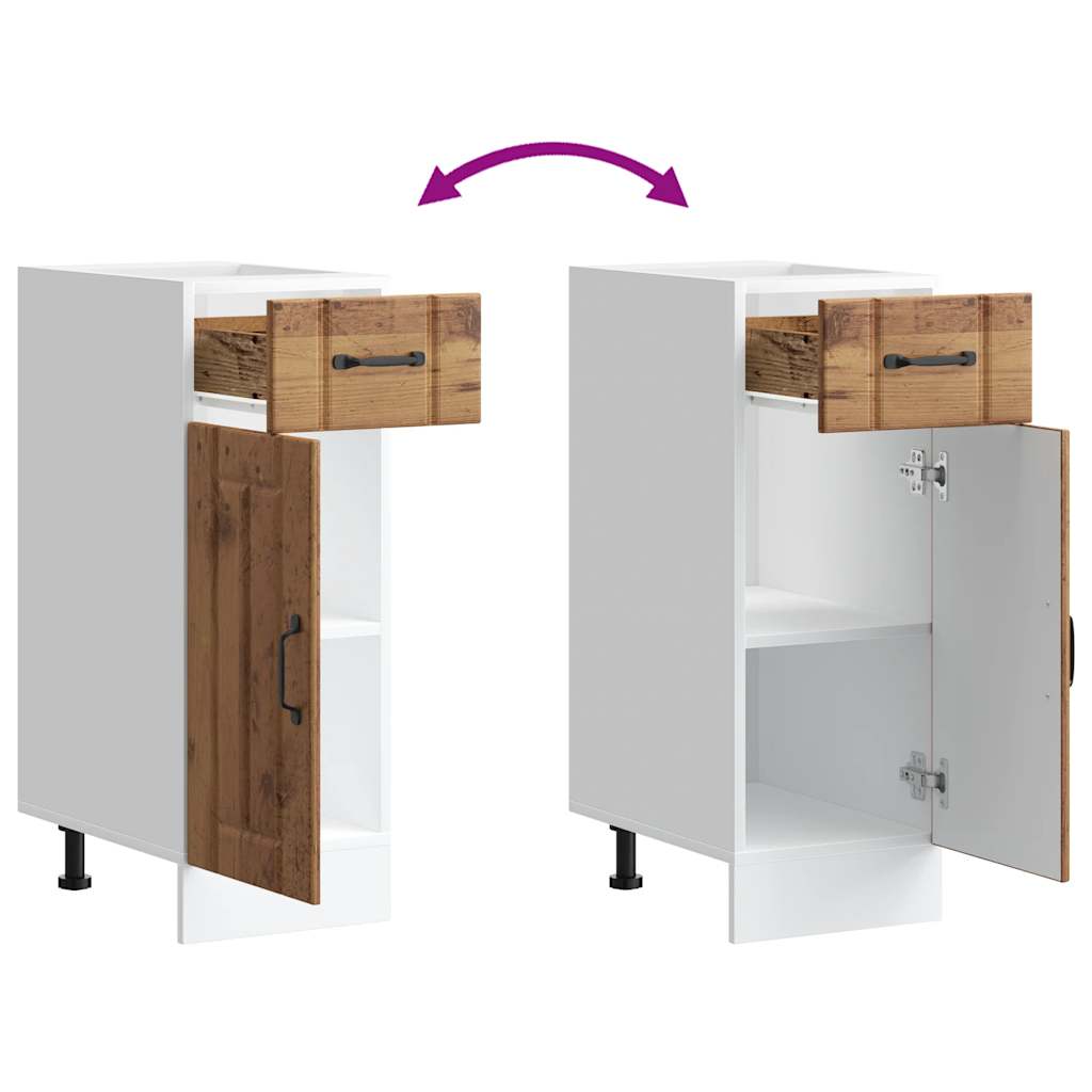 Küchen-Unterschrank Lucca Altholz-Optik Holzwerkstoff