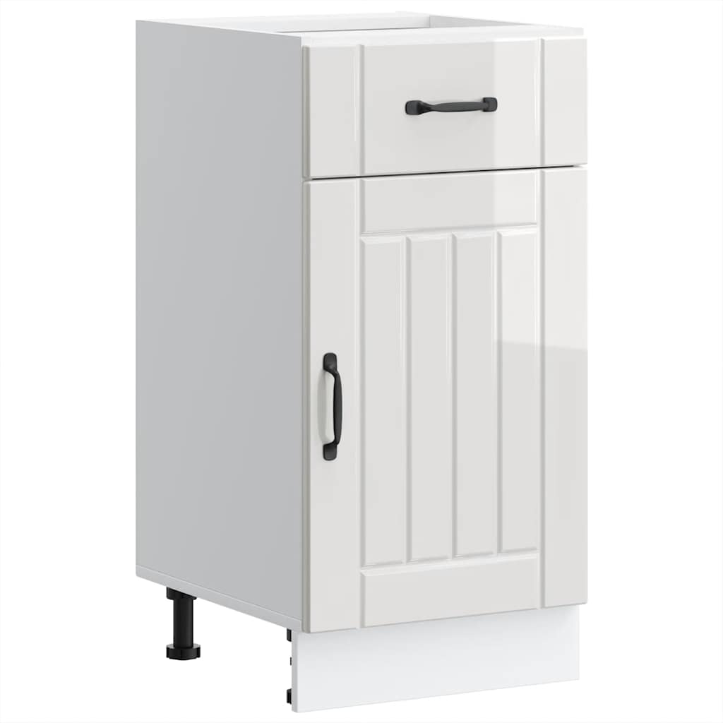 Küchen-Unterschrank Lucca Hochglanz-Weiß Holzwerkstoff