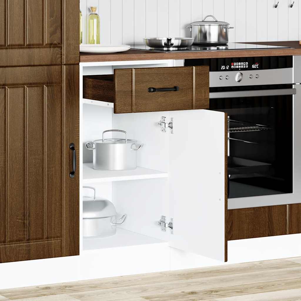 Kitchen base cabinet Lucca brown oak look wood material