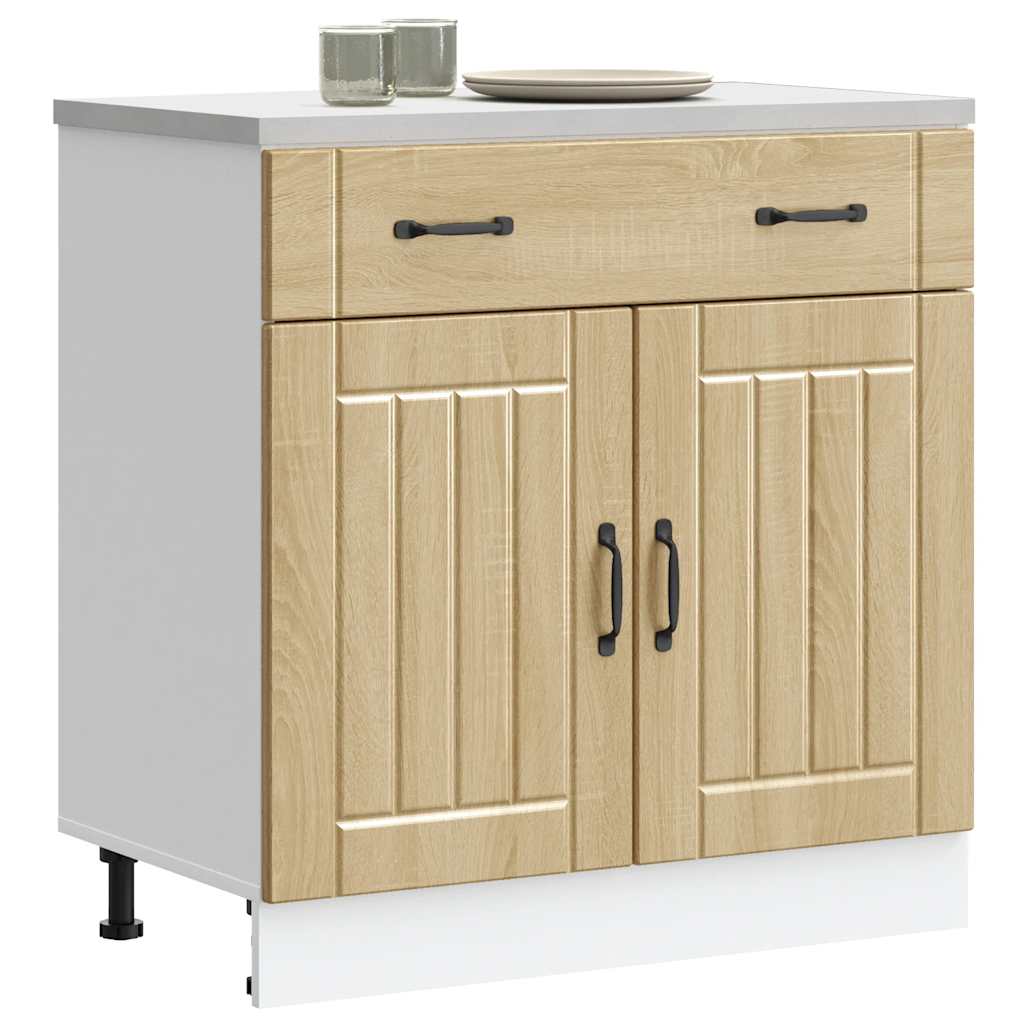 Kitchen base cabinet Lucca Sonoma oak wood material