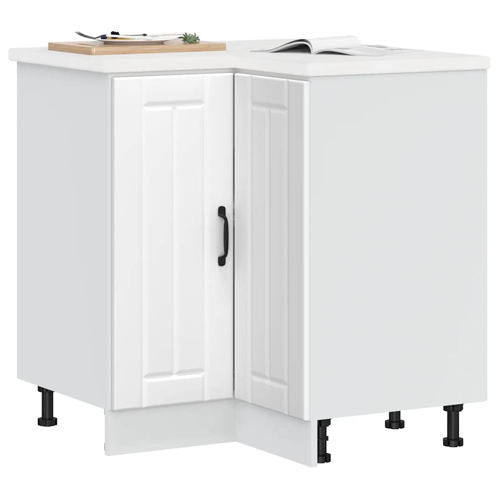 Kitchen Corner Base Cabinet Lucca White Wood Material