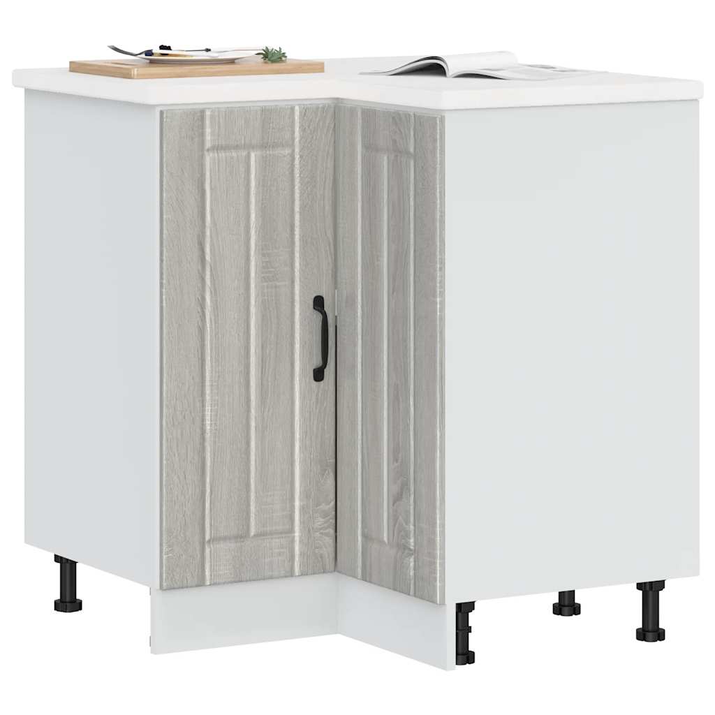 Kitchen Corner Base Cabinet Lucca Grey Sonoma Wood Material