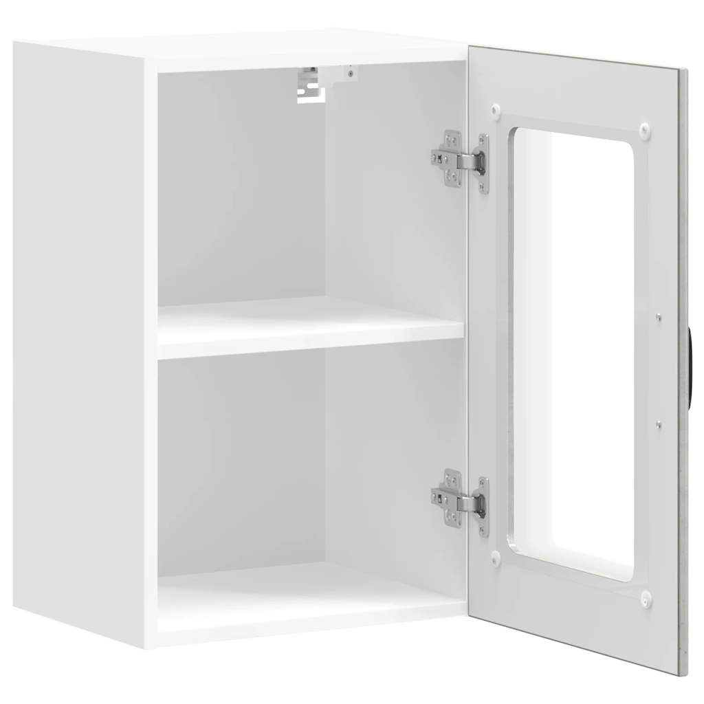 Kitchen wall cabinet with glass door Lucca concrete grey