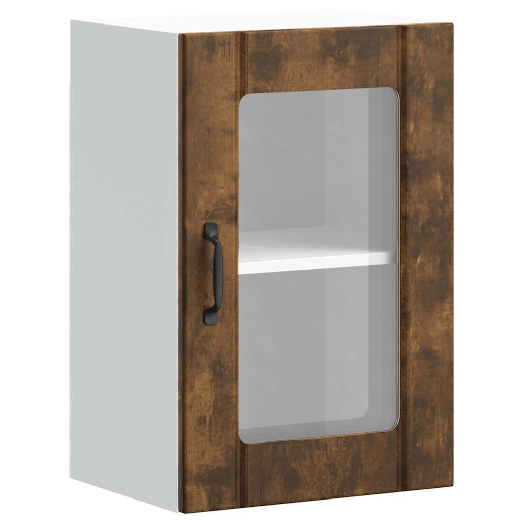 Küchen-Hängeschrank mit Glastür Lucca Räuchereiche