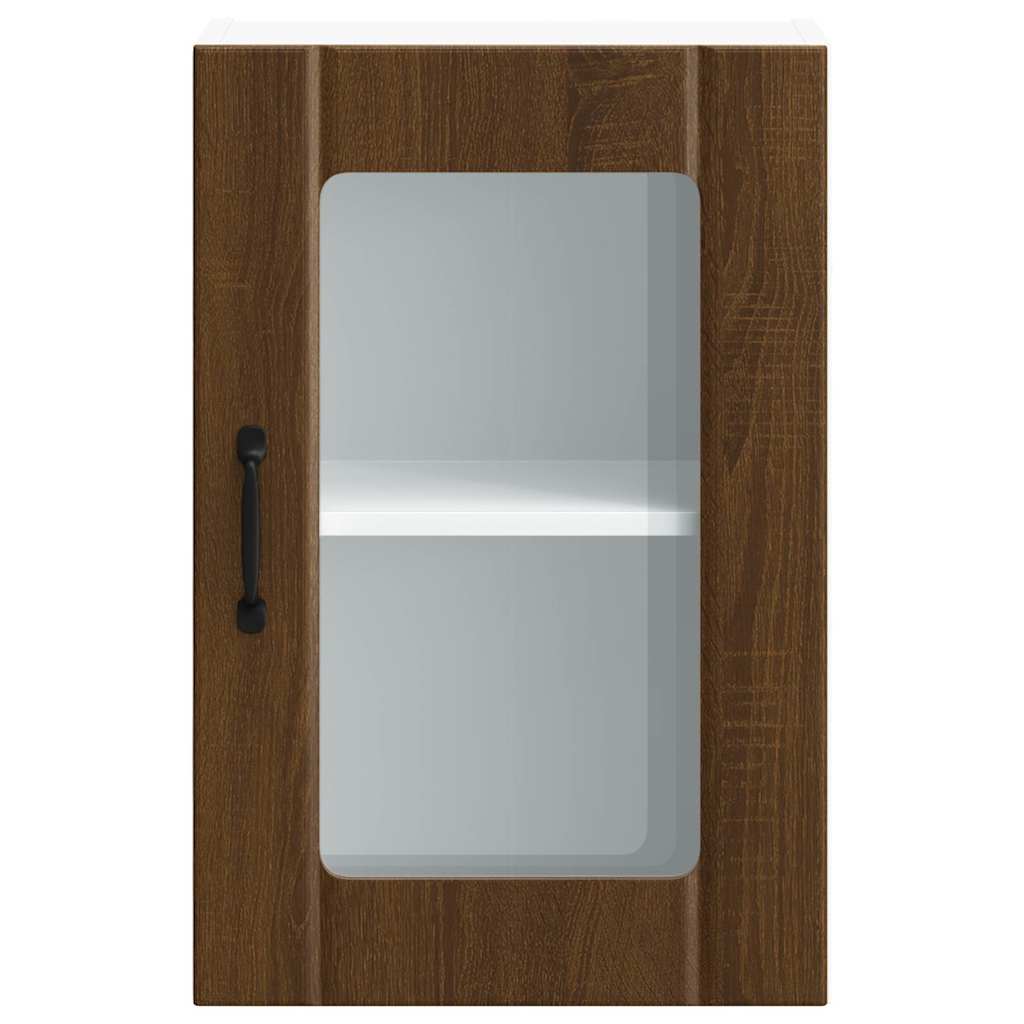 Küchen-Hängeschrank mit Glastür Lucca Braun Eichen-Optik