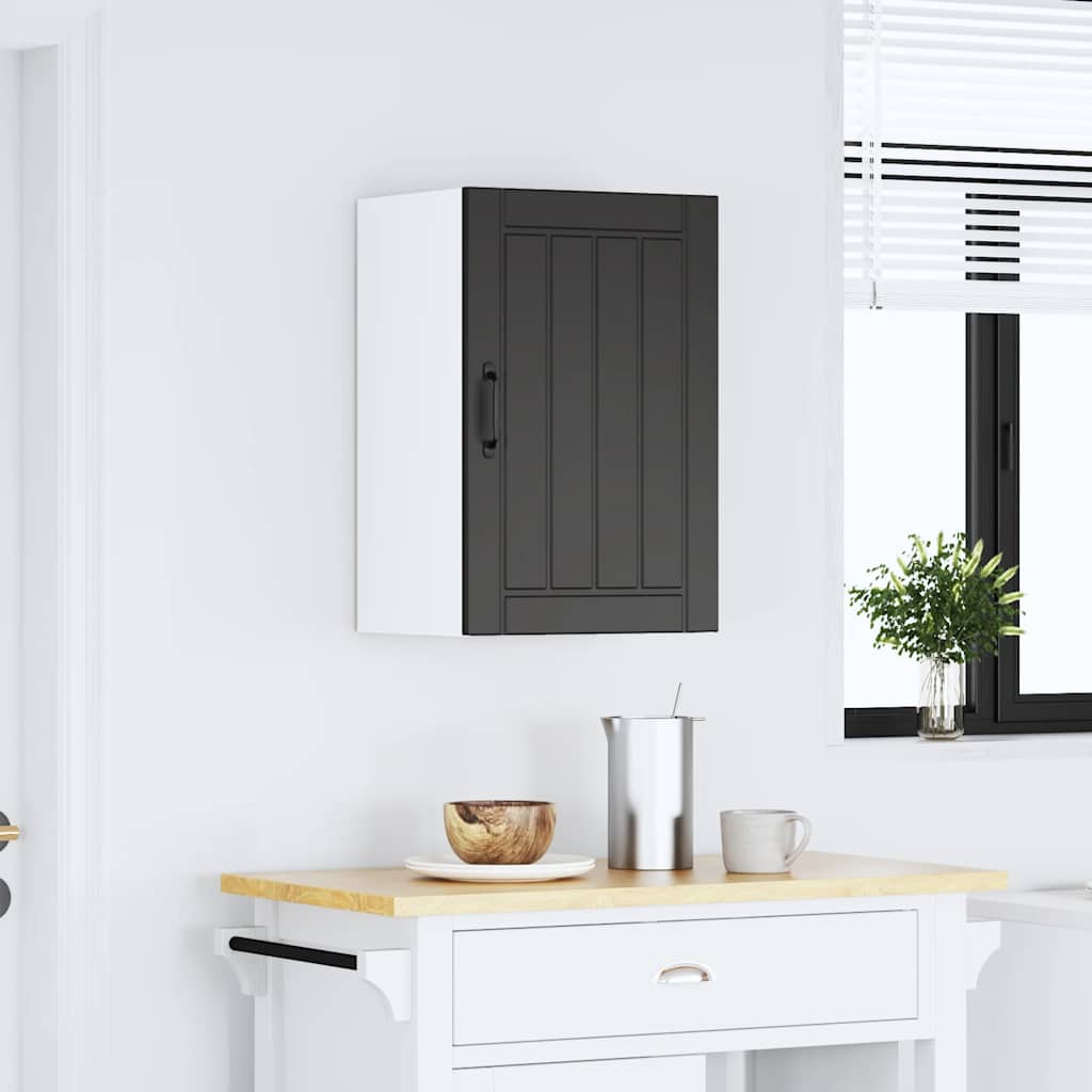 Kitchen wall cabinet Lucca Black wood material