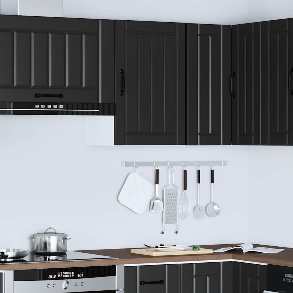 Kitchen wall cabinet Lucca Black wood material