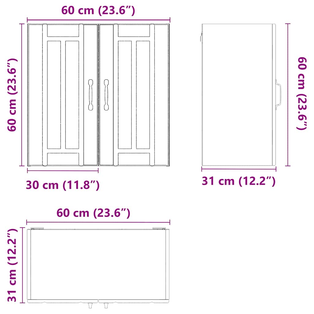 Küchen-Hängeschrank Lucca Hochglanz-Weiß Holzwerkstoff