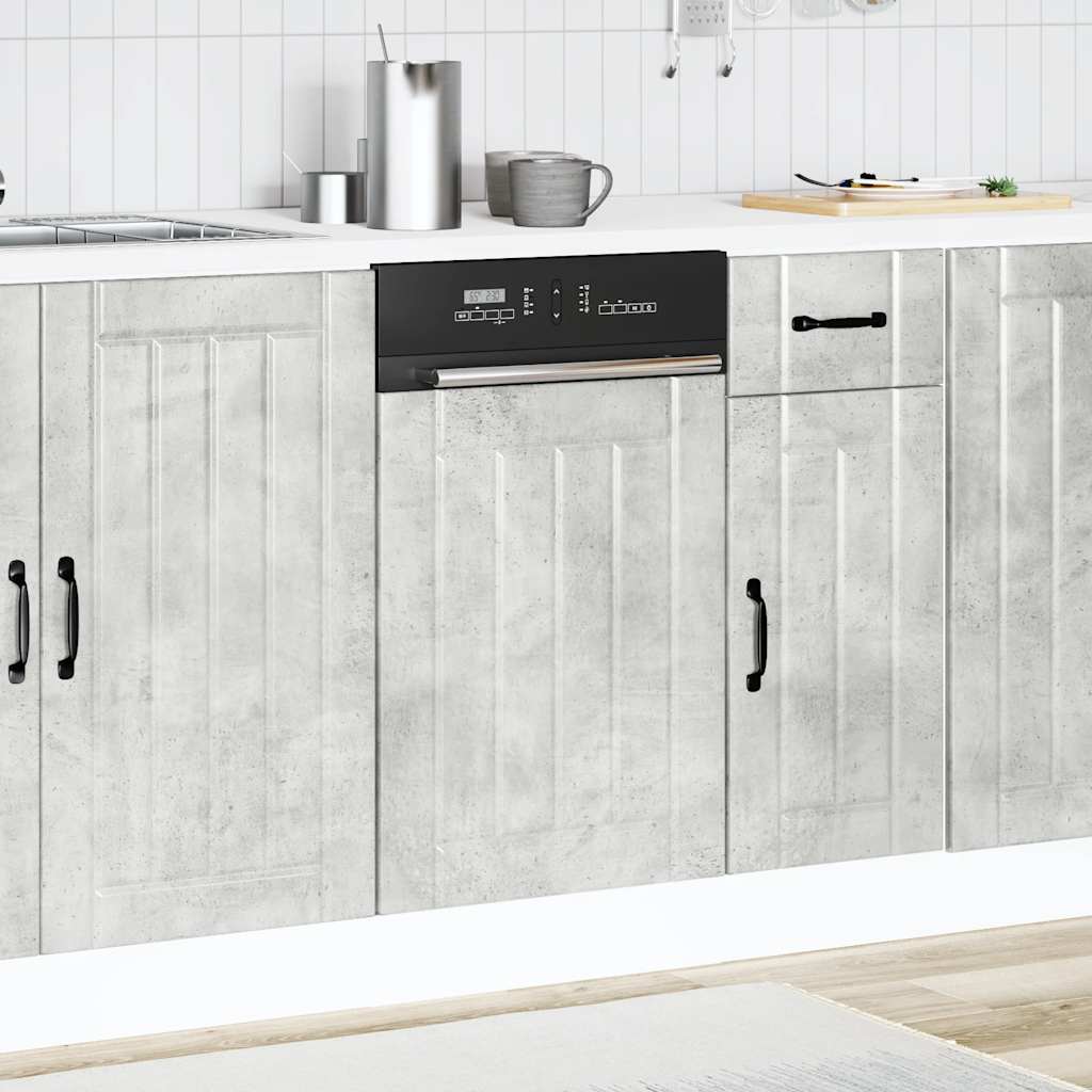 Dishwasher panel Lucca concrete grey wood material