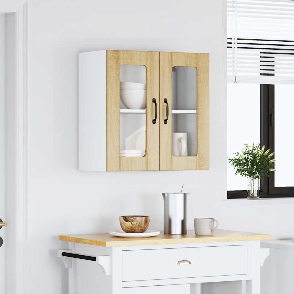 Küchen-Hängeschrank mit Glastür Lucca Sonoma-Eiche Holzwerkstoff