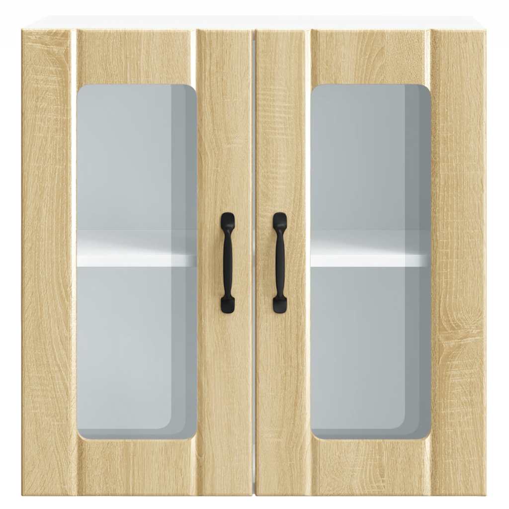 Küchen-Hängeschrank mit Glastür Lucca Sonoma-Eiche Holzwerkstoff