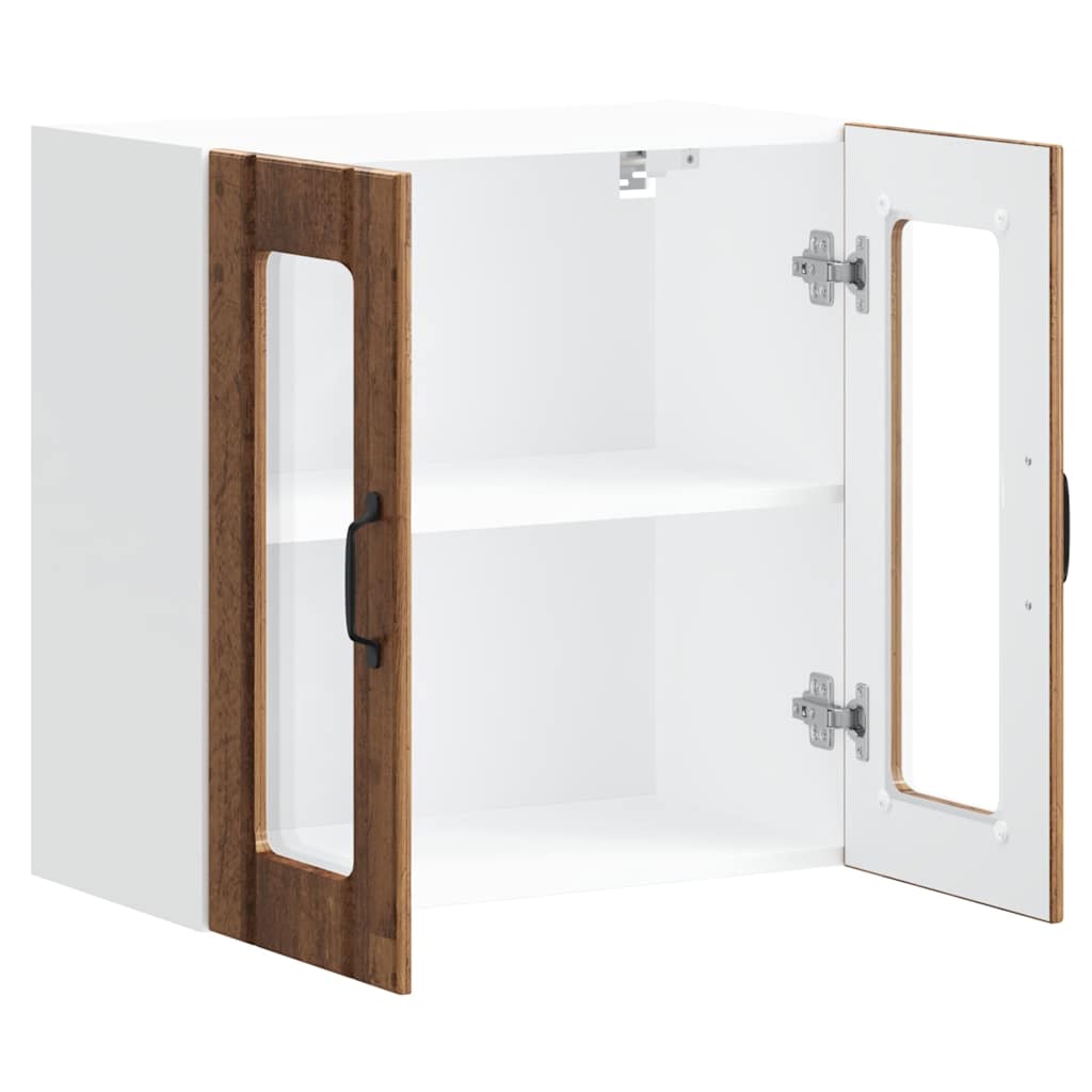 Küchen-Hängeschrank mit Glastür Lucca Altholz-Optik Holzwerkstoff