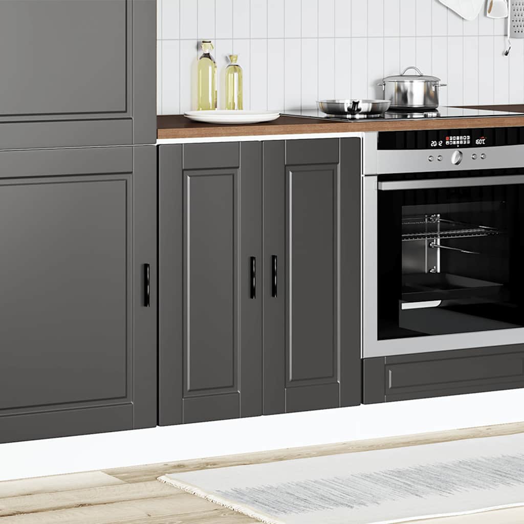 Kitchen Base Cabinet Porto Black Wood Material