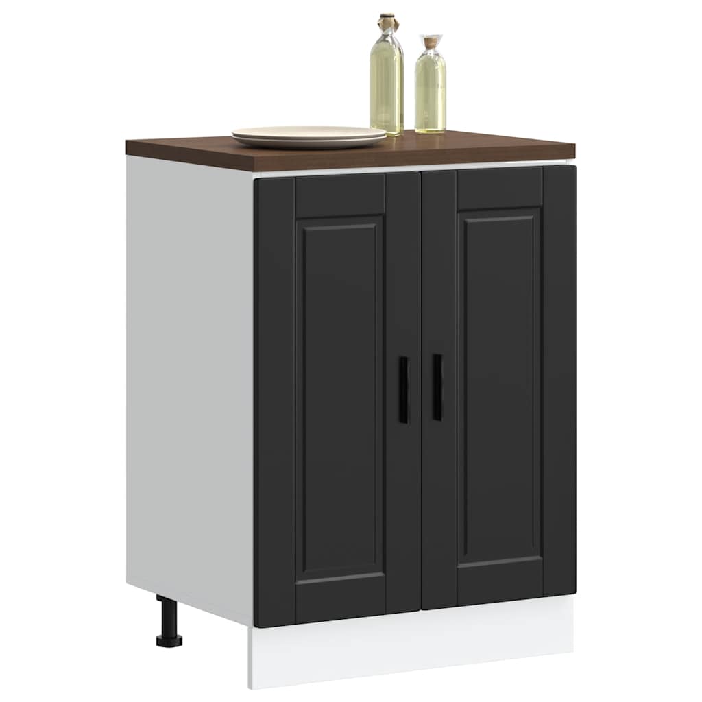 Kitchen Base Cabinet Porto Black Wood Material