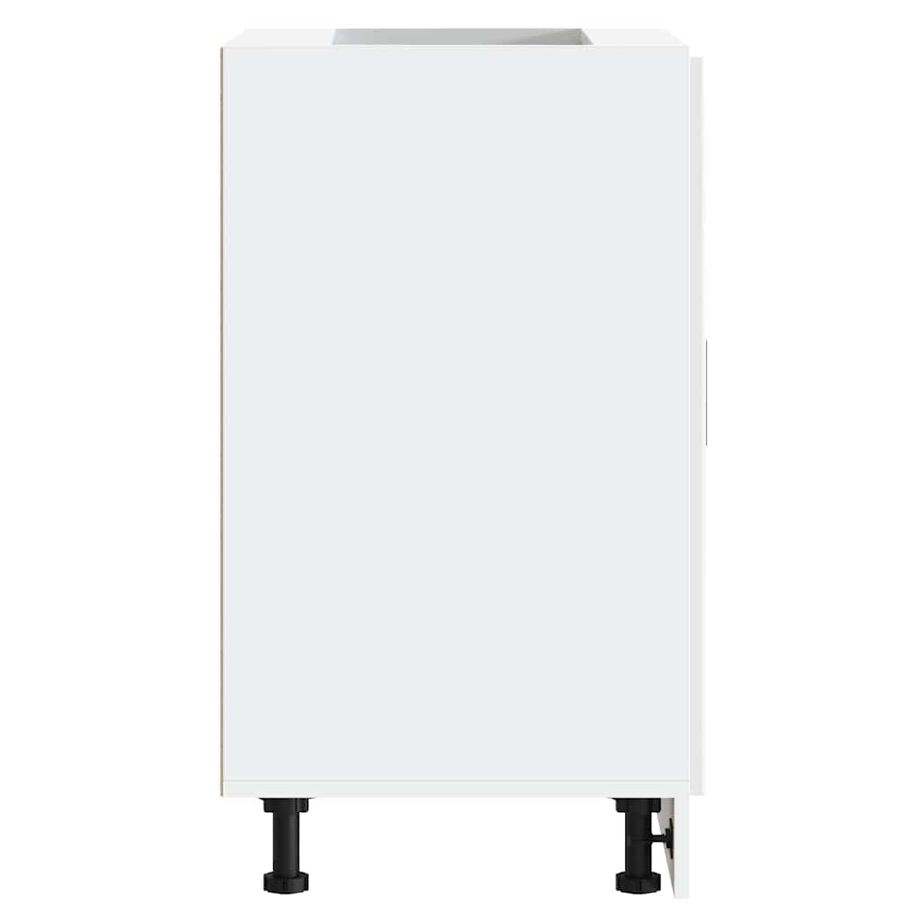 Kitchen base cabinet Porto high-gloss white wood material