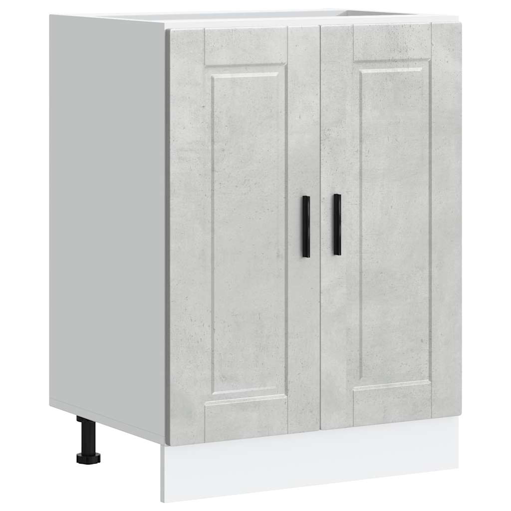 Kitchen base cabinet Porto concrete grey wood material