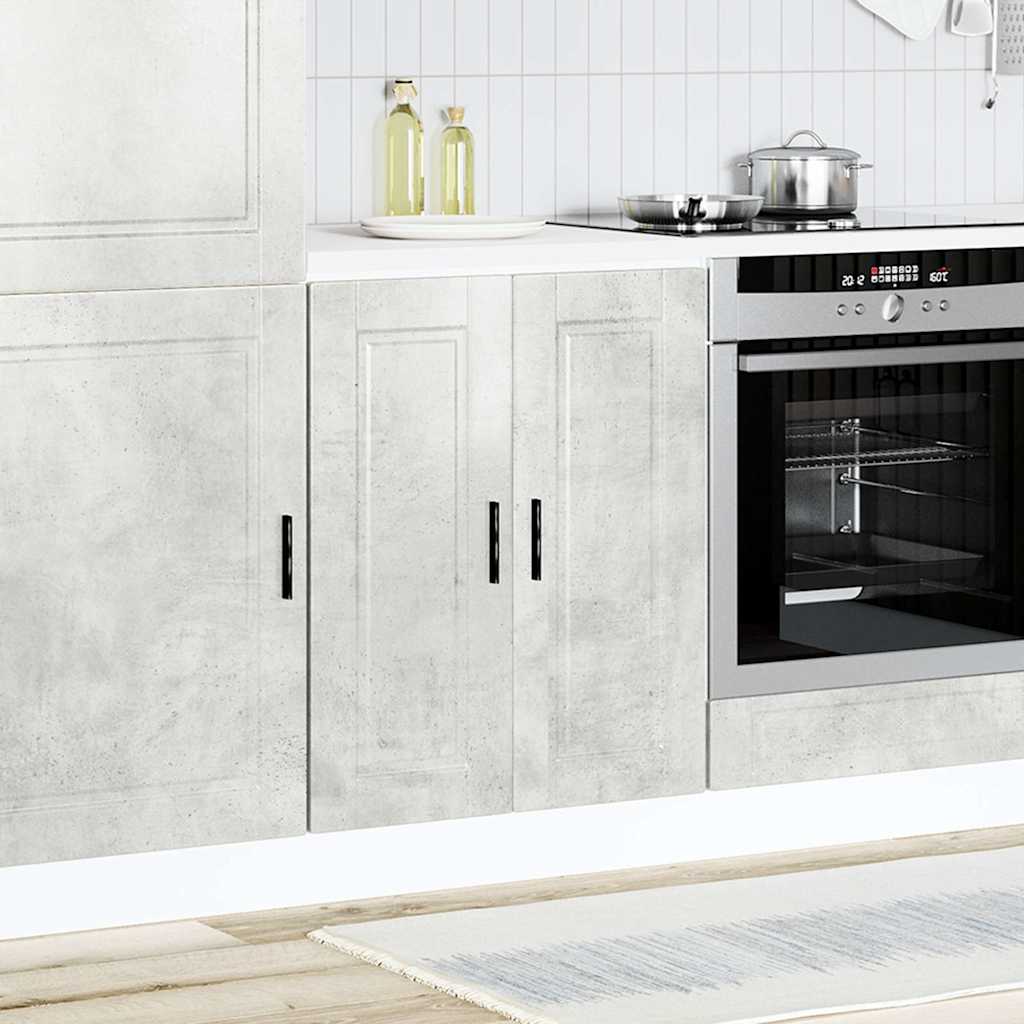 Kitchen base cabinet Porto concrete grey wood material