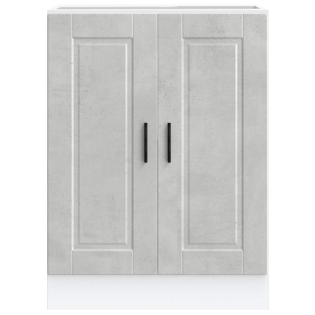 Kitchen base cabinet Porto concrete grey wood material