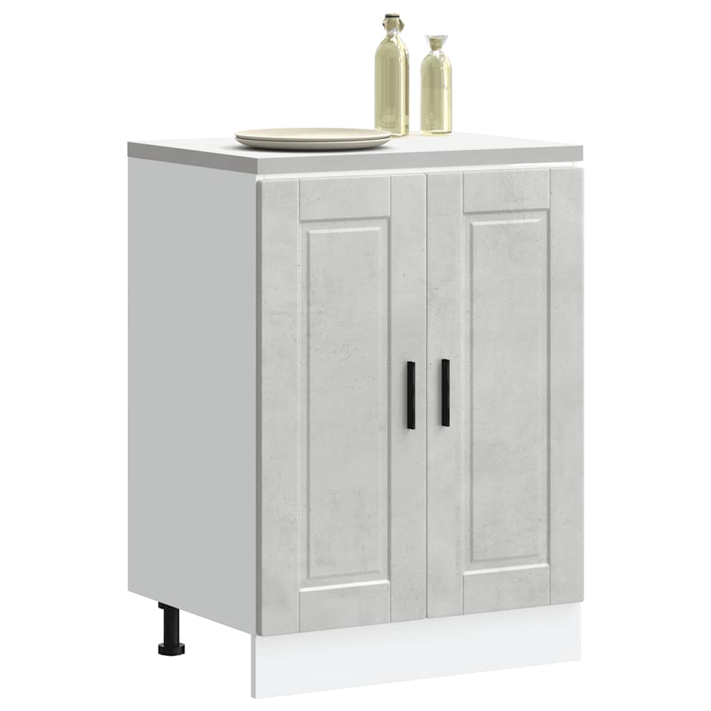 Kitchen base cabinet Porto concrete grey wood material