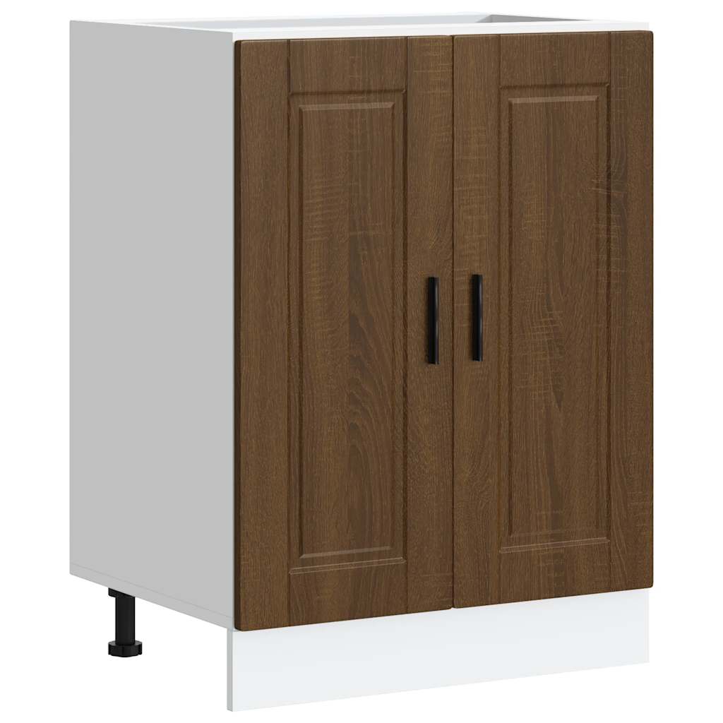 Kitchen base cabinet Porto Brown oak look wood material