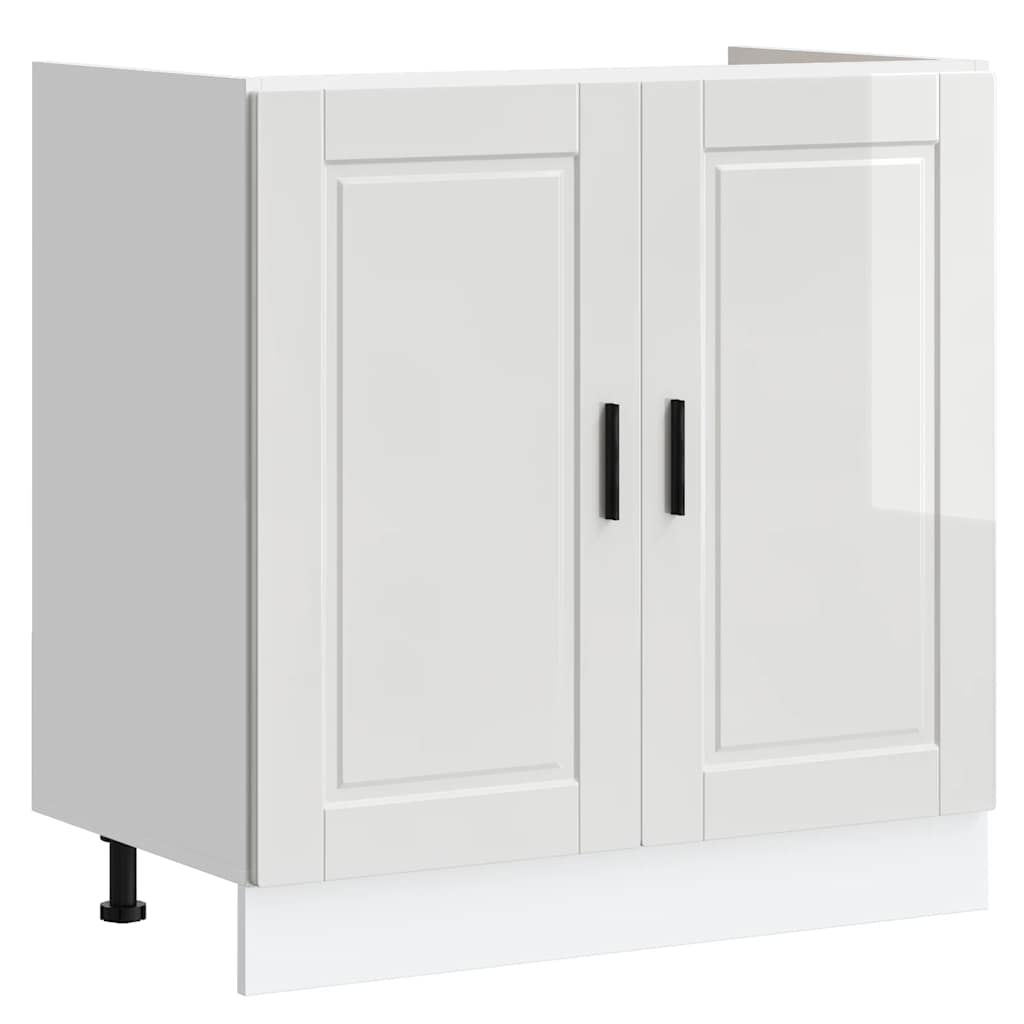 Sink base cabinet Porto high-gloss white 80x46x81.5 cm
