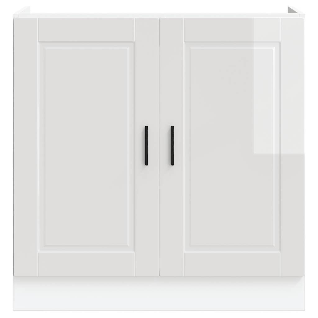 Sink base cabinet Porto high-gloss white 80x46x81.5 cm