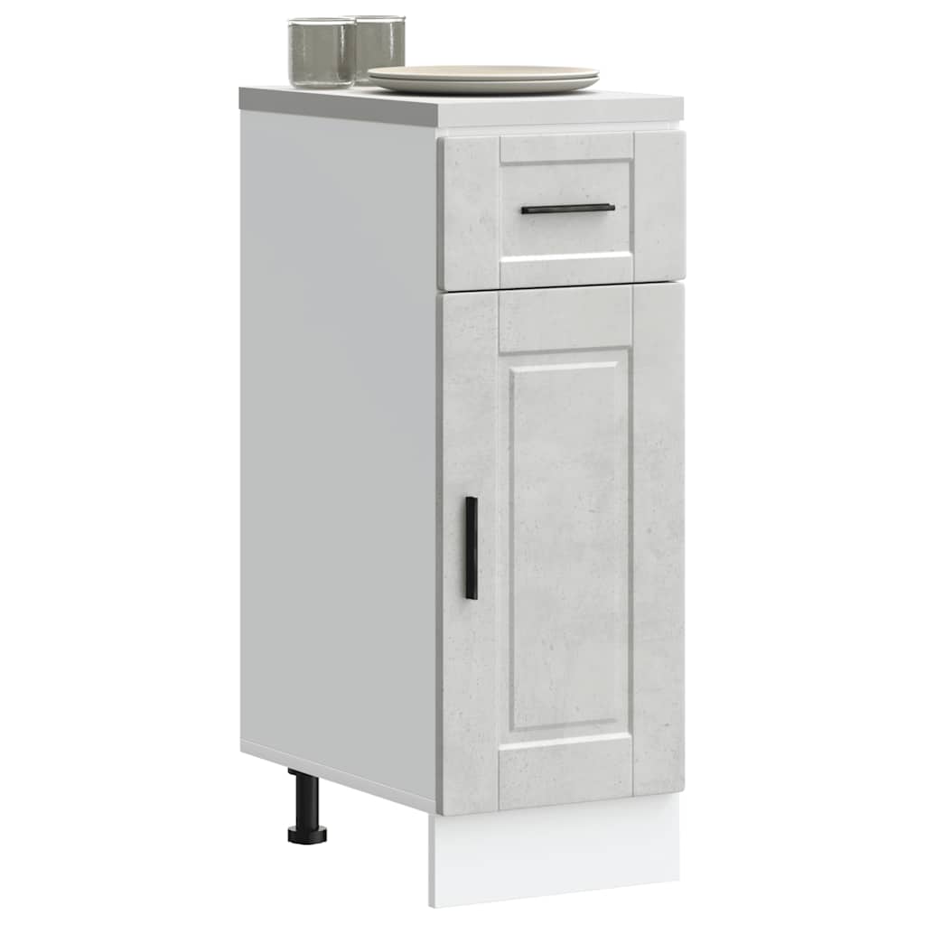 Kitchen base cabinet Porto concrete grey wood material