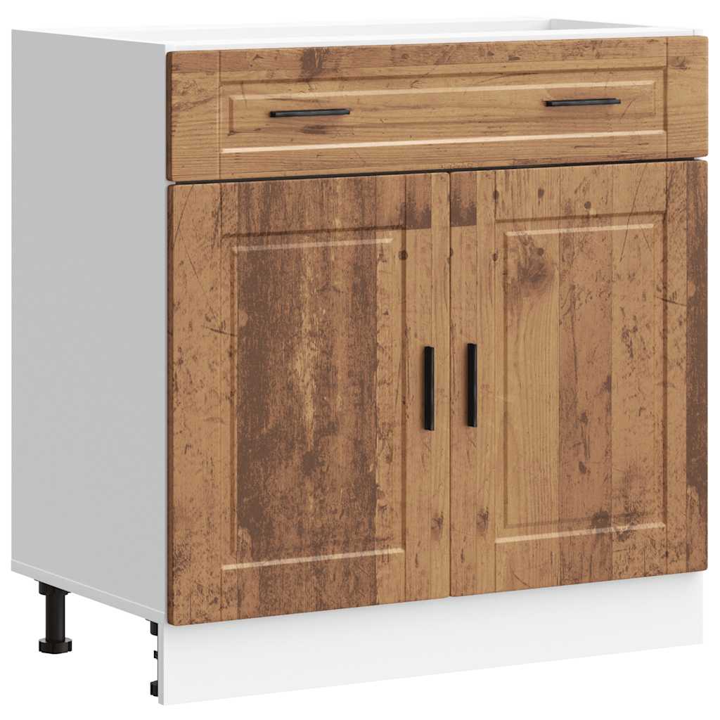 Kitchen base cabinet Porto old wood look wood material