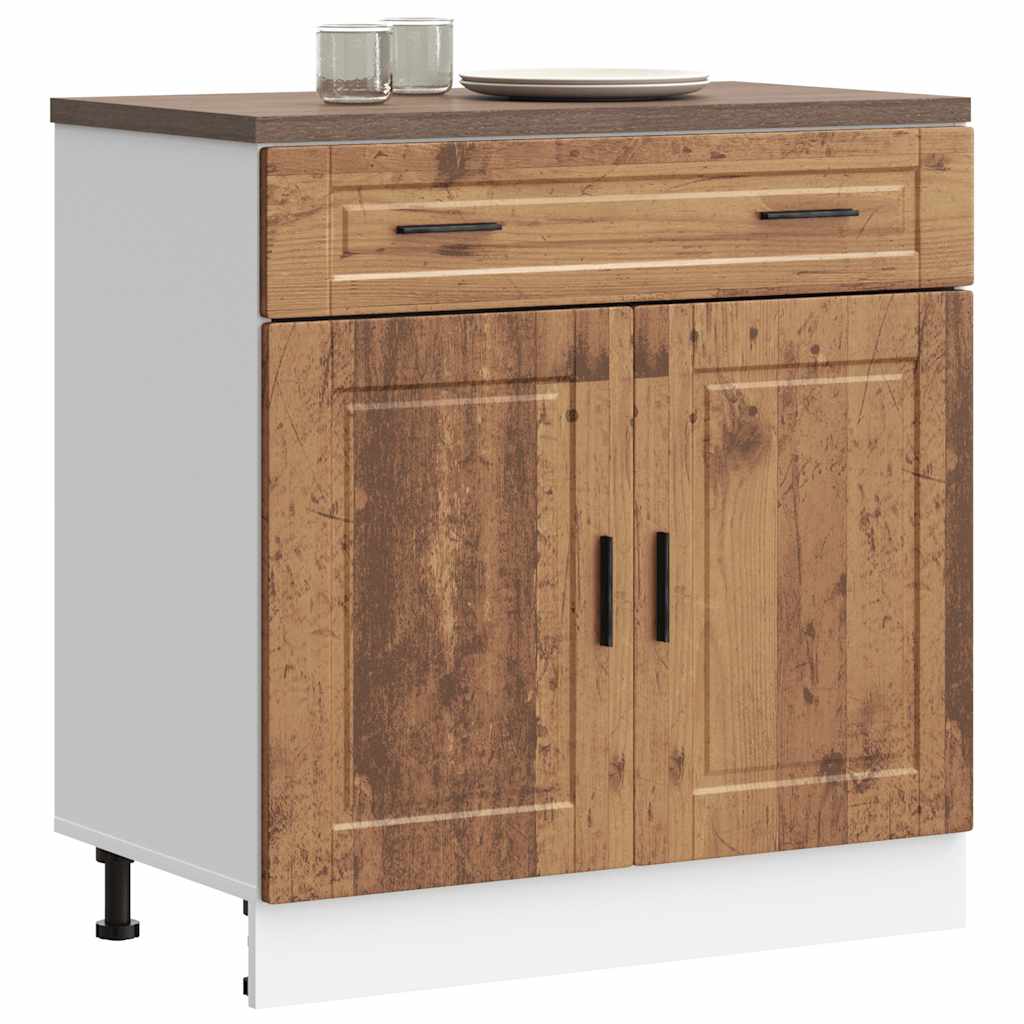 Kitchen base cabinet Porto old wood look wood material
