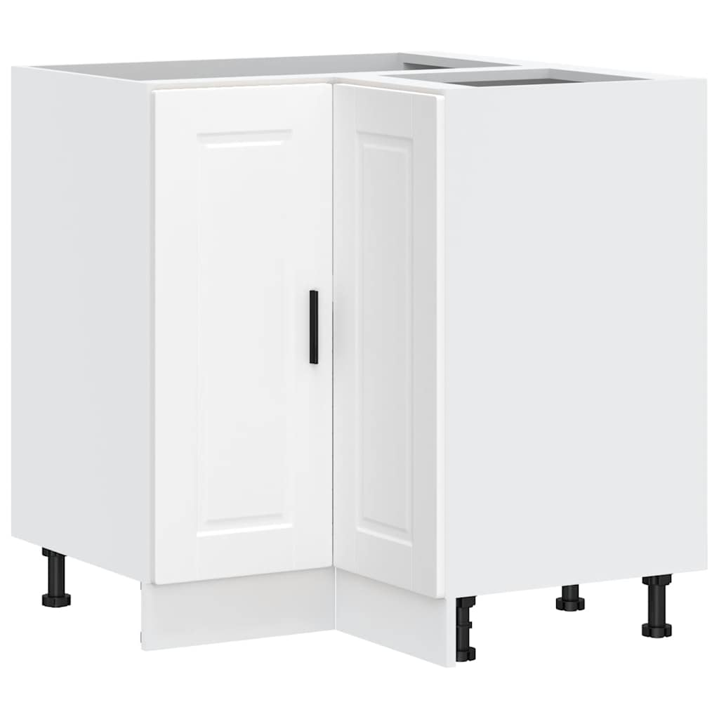 Kitchen Corner Base Cabinet Porto White Wood Material
