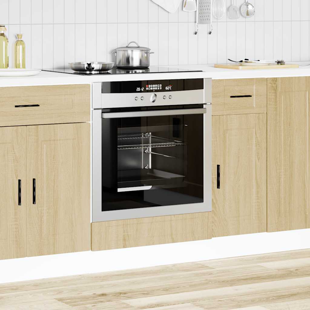 Built-in oven cabinet Porto Sonoma oak wood material