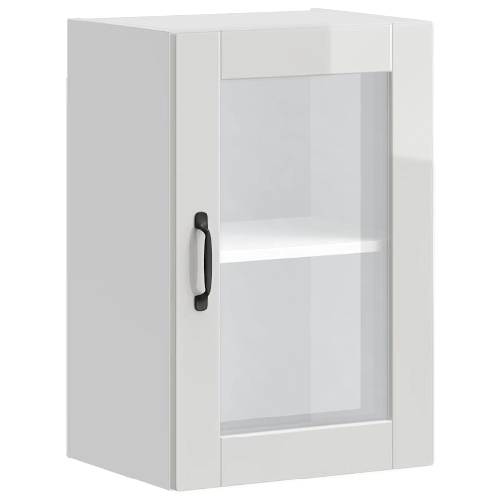 Küchen-Hängeschrank mit Glastür Porto Hochglanz-Weiß