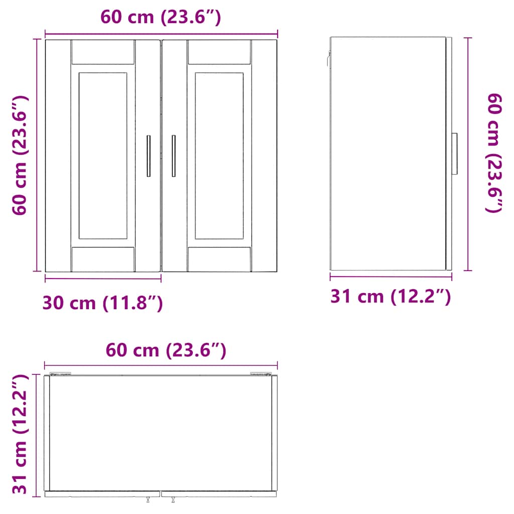 Kitchen wall cabinet Porto Grey Sonoma wood material